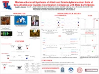 Thumbnail for Mechanochemical synthesis of alkali and tetrabutylammonium salts of beta-diketonates towards coordination complexes with rare earth metals