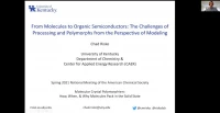 Thumbnail for From molecules to organic semiconductors: The challenges of processing and polymorphs from the perspective of modeling