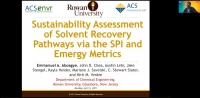 Thumbnail for Sustainability assessment of solvent recovery pathways via the SPI and emergy metrics
