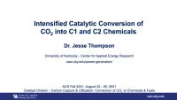 Thumbnail for Intensified catalytic conversion of CO2 into C1 and C2 chemicals