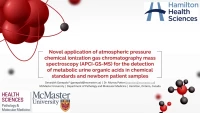 Thumbnail for Novel application of atmospheric pressure chemical ionization gas chromatography mass spectroscopy (APCI-GS-MS) for the detection of metabolic urine organic acids in chemical standards and newborn patient samples