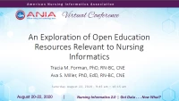 Thumbnail for An Exploration of Open Education Resources Relevant to Nursing Informatics