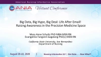 Thumbnail for Big Data, Big Hype, Big Deal: Life after Email / Raising Awareness in the Precision Medicine Space