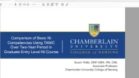 Thumbnail for Comparison of Basic Nursing Informatics (NI) Competencies using TANIC Results Over a Two-Year Period in a Graduate-Level NI Course for Entry-Level Knowledge and Skills