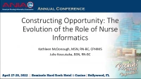 Thumbnail for Constructing Opportunity: The Evolution of the Role of Nursing Informatics /// Consulting as a Nursing Informatics Career Path: Considerations for Success