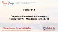 Thumbnail for Outpatient Parenteral Antimicrobial Therapy (OPAT) Monitoring in the Electronic Health Record (EHR)