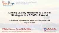 Thumbnail for Linking Quality Measures to Clinical Strategies in a COVID-19 World