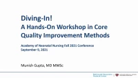Thumbnail for Diving-In! A Hands-On Workshop in Core Quality Improvement Methods