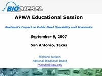 Thumbnail for Biodiesel's Impact on Public Fleet Operability and Economics