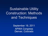 Thumbnail for Sustainable Utility Construction: Methods and Techniques