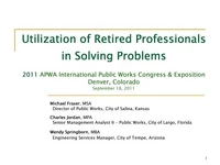 Thumbnail for Utilization of Retired Professionals in Solving Problems