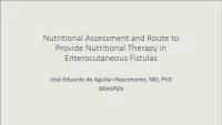 Thumbnail for Nutritional Therapy of Enterocutaneous Fistulas