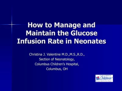 Thumbnail for How to Manage and Maintain the Glucose Infusion Rate in Neonates