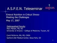 Thumbnail for Enteral Nutrition in Critical Illness – Managing the Challenges