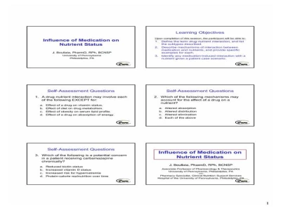 Thumbnail for Effect of Medications on Nutrients