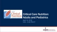 Thumbnail for Critical Care Nutrition: Adults and Pediatrics