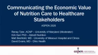 Thumbnail for What is the Economic Value of Nutrition Care? (T32)