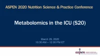 Thumbnail for Metabolomics in the ICU (S20)