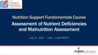 Thumbnail for Nutrient Deficiencies and Malnutrition Assessment