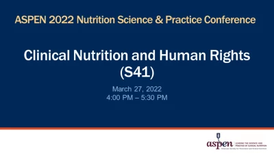 Thumbnail for Clinical Nutrition and Human Rights (S41)