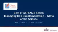 Thumbnail for Managing Iron Supplementation - State of the Science