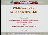 Thumbnail for CFMA Wants You to Be a Speaker/SME!