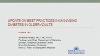 Thumbnail for Update on Diabetes Best Practice for Older Adults  
