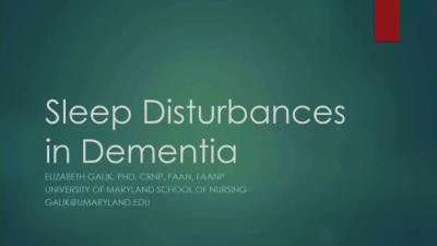 Thumbnail for Sleep Disturbances in Dementia