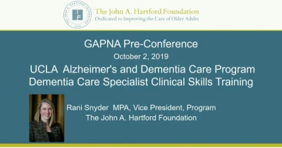 Thumbnail for Dementia Care Specialist Clinical Skills Training (Based on the UCLA Alzheimer's and Dementia Care Program)