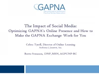 Thumbnail for The Impact of Social Media: Optimizing GAPNA’s Online Presence and How to Make the GAPNA exchange Work for You