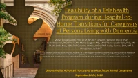 Thumbnail for Feasibility of a Telehealth Program during Hospital-to-Home Transition for Caregivers of Persons Living with Dementia