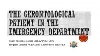 Thumbnail for The Gerontological Patient in the Emergency Department