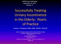 Thumbnail for Successfully Treating Urinary Incontinence in the Elderly: Pearls of Practice