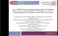 Thumbnail for APRN Gerontological Specialists Certified: Promoting Our Practice in the Next 40 Years