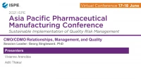 Thumbnail for CMO/CDMO Relationships, Management, and Quality 
