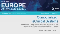 Thumbnail for The Role of Computerized eClinical Systems & Data within the Sponsor-Supplier-Investigator Triangle