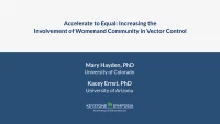 Thumbnail for Accelerate to Equal: Increasing the Involvement of Women and Community in Vector Control