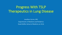 Thumbnail for Progress with TSLP Therapeutics in Lung Disease