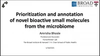 Thumbnail for Short Talk: Prioritization and Annotation of Novel Bioactive Small Molecules from the Microbiome
