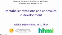 Thumbnail for Metabolic Transitions and Anomalies in Development