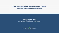 Thumbnail for Long non-coding RNA Malat1 regulate T helper lymphocyte mediated autoimmunity