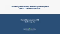 Thumbnail for Assessing the Landscape of Long Noncoding Transcripts in Breast Cell Populations
