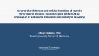 Thumbnail for Structural architecture and cellular functions of juvenile motor neuron disease- causative gene product ALS2: implication of endosome maturation and endocytic recycling