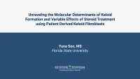 Thumbnail for Unraveling the Molecular Determinants of Keloid Formation and Variable Effects of Steroid Treatment using Patient Derived Keloid Fibroblasts