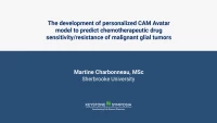 Thumbnail for The development of a personalized CAM Avatar model to predict chemotherapeutic drug sensitivity/resistance of malignant glial tumors.