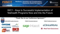 Thumbnail for Keys to Successful Implementation of Telehealth Programs Now and Into the Future
