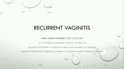 Thumbnail for Recurrent Vaginitis - Evaluation and Treatments