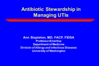 Thumbnail for Antibiotic Stewardship in Managing UTIs