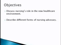 Thumbnail for The Importance of Nursing and Patient Advocacy in the Changing Health care Environment