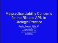 Thumbnail for Malpractice Liability Concerns for the RN and APN in Urologic Practice